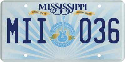 MS license plate MII036