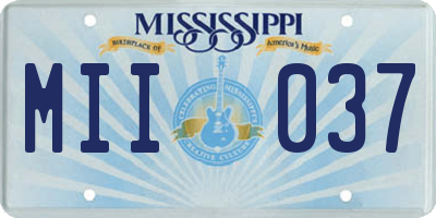 MS license plate MII037