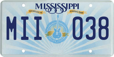 MS license plate MII038