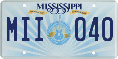 MS license plate MII040
