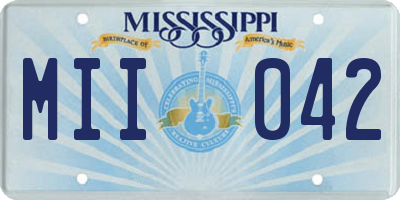 MS license plate MII042