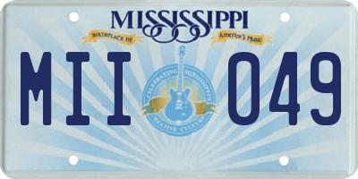 MS license plate MII049
