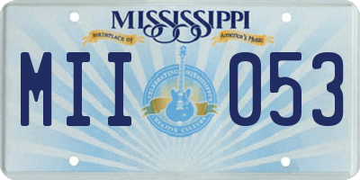 MS license plate MII053