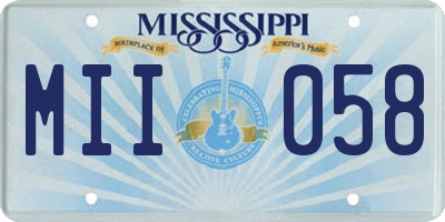 MS license plate MII058