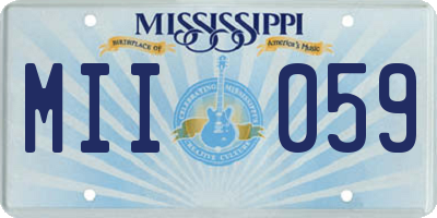 MS license plate MII059