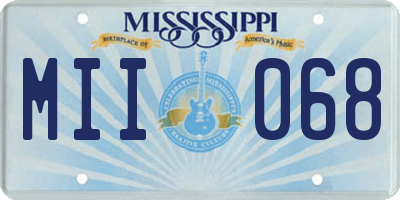 MS license plate MII068