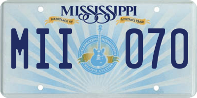 MS license plate MII070