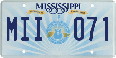 MS license plate MII071