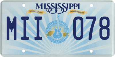 MS license plate MII078