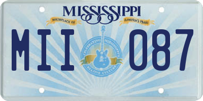MS license plate MII087