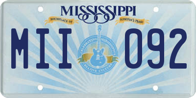 MS license plate MII092