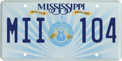 MS license plate MII104