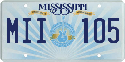 MS license plate MII105