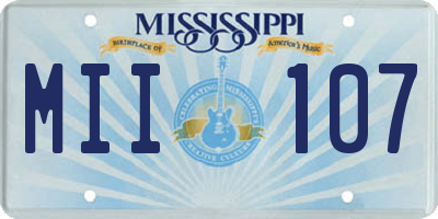 MS license plate MII107