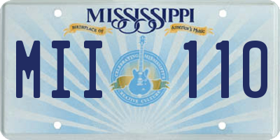 MS license plate MII110