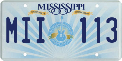 MS license plate MII113