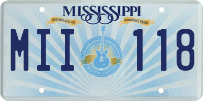 MS license plate MII118
