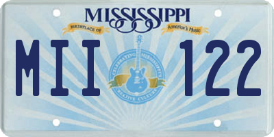 MS license plate MII122