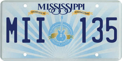 MS license plate MII135