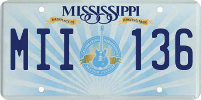 MS license plate MII136