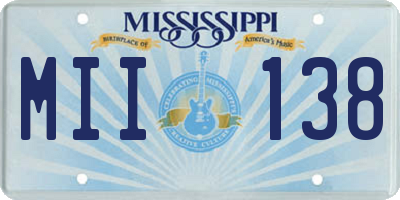 MS license plate MII138