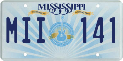 MS license plate MII141
