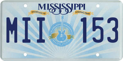 MS license plate MII153