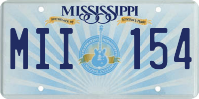MS license plate MII154