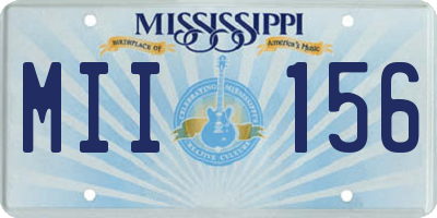 MS license plate MII156