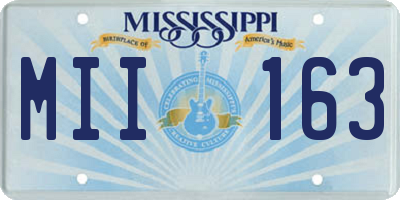 MS license plate MII163