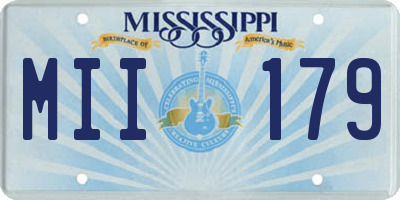 MS license plate MII179