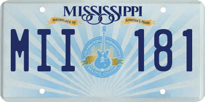 MS license plate MII181