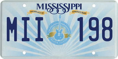 MS license plate MII198