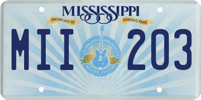 MS license plate MII203