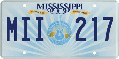 MS license plate MII217