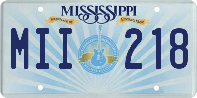 MS license plate MII218