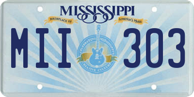 MS license plate MII303