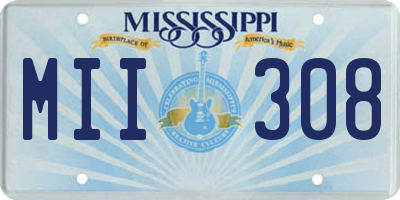 MS license plate MII308