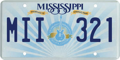 MS license plate MII321