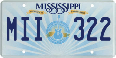 MS license plate MII322