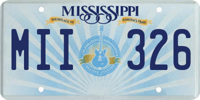 MS license plate MII326