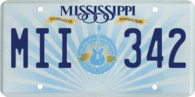 MS license plate MII342