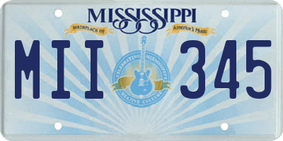 MS license plate MII345