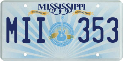 MS license plate MII353