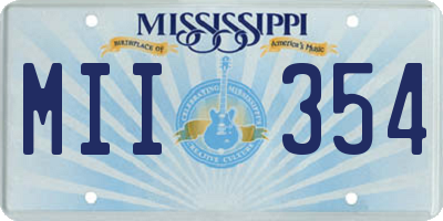 MS license plate MII354