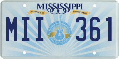 MS license plate MII361