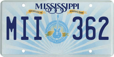 MS license plate MII362