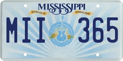 MS license plate MII365