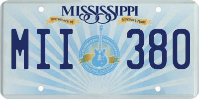 MS license plate MII380
