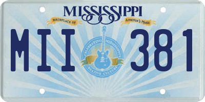 MS license plate MII381